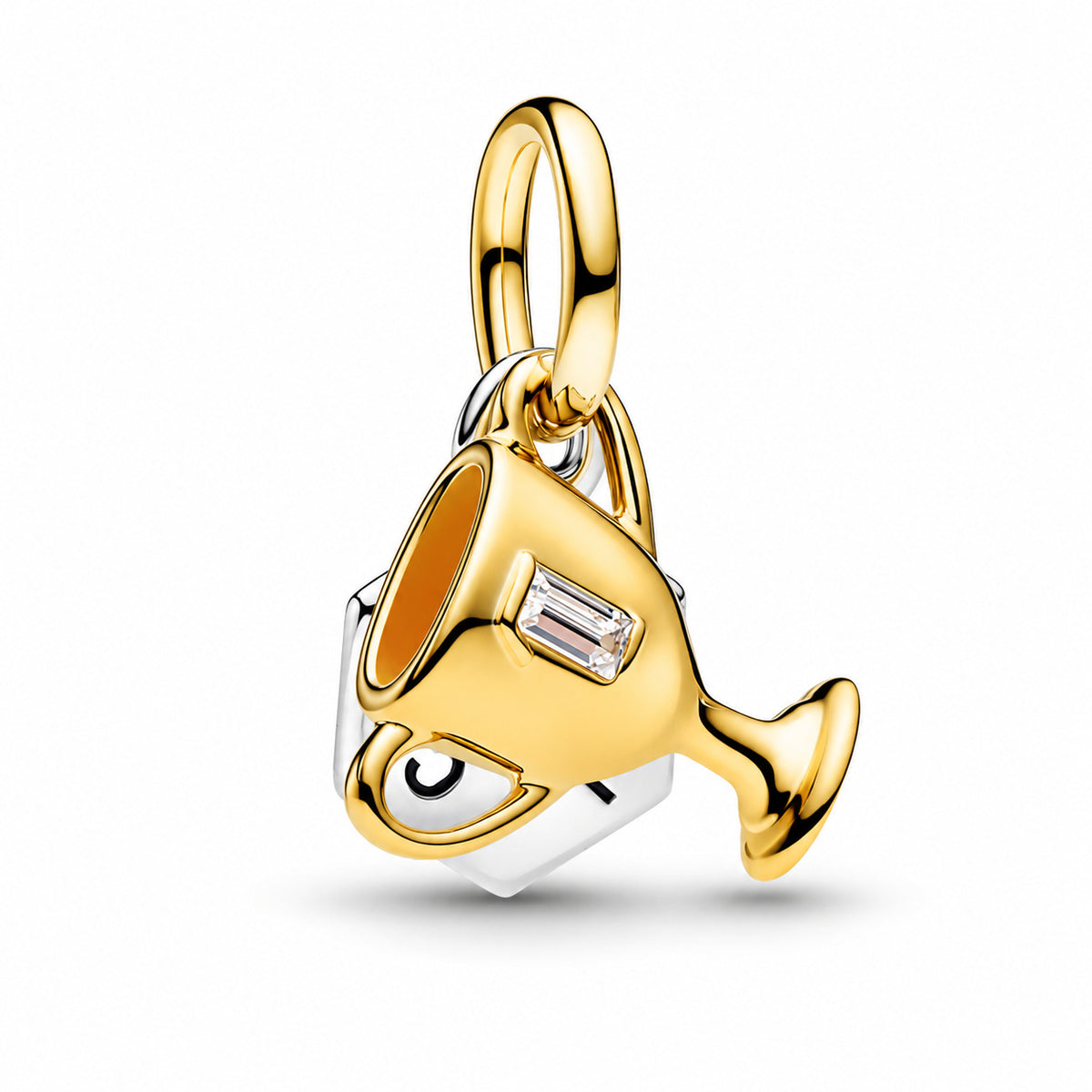 Engravable Trophy Double Dangle Charm Hallmarked S925 Sterling Silver