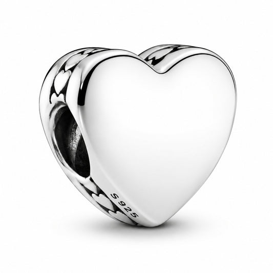 Engravable Heart Charm Hallmarked S925 Sterling Silver