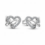 Entwined Heart & Butterfly Stud Earrings