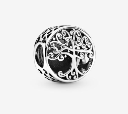 Openwork Family Root Tree Charm Hallmarked S925 Sterling Silver