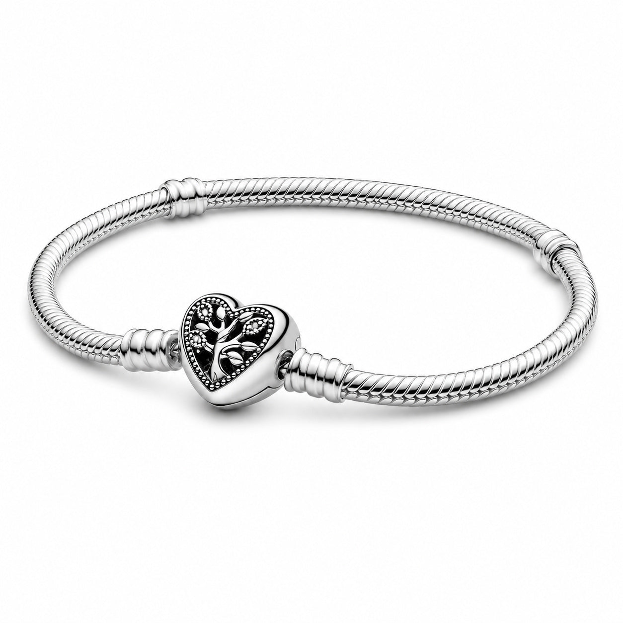 Family Tree Heart Clasp Charm Bracelet
