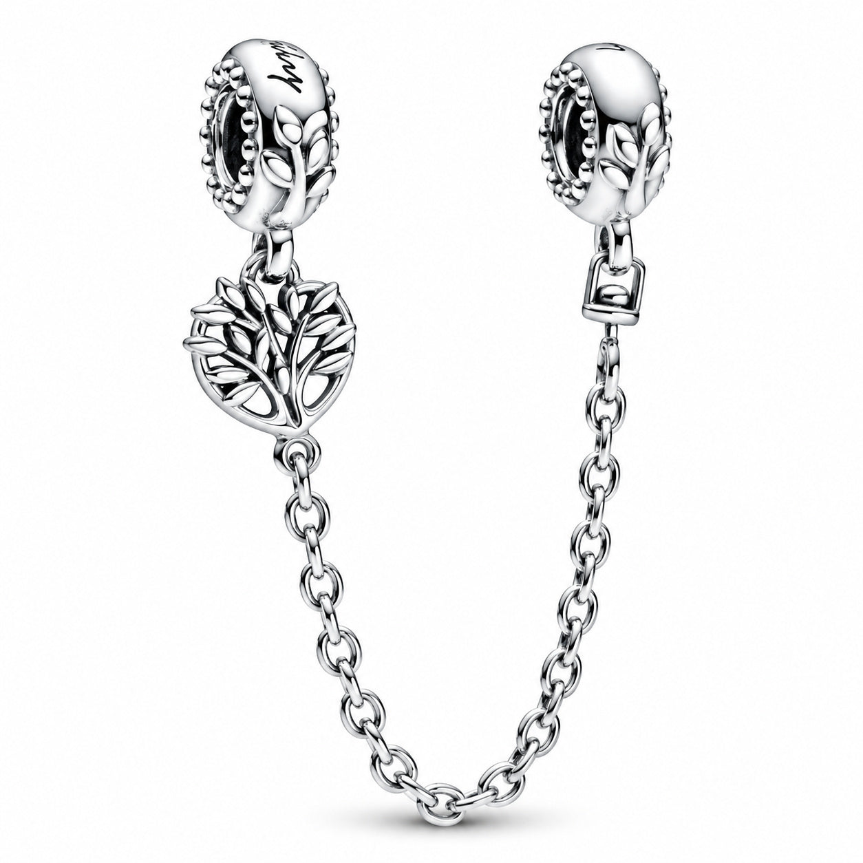 Family Tree Safety Chain Charm S925 Sterling Silver