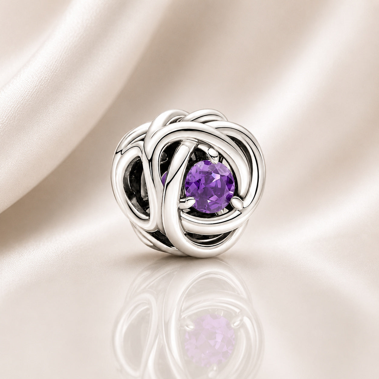 S925 Birthstone Eternity Circle Months Sterling Silver Charm Collection