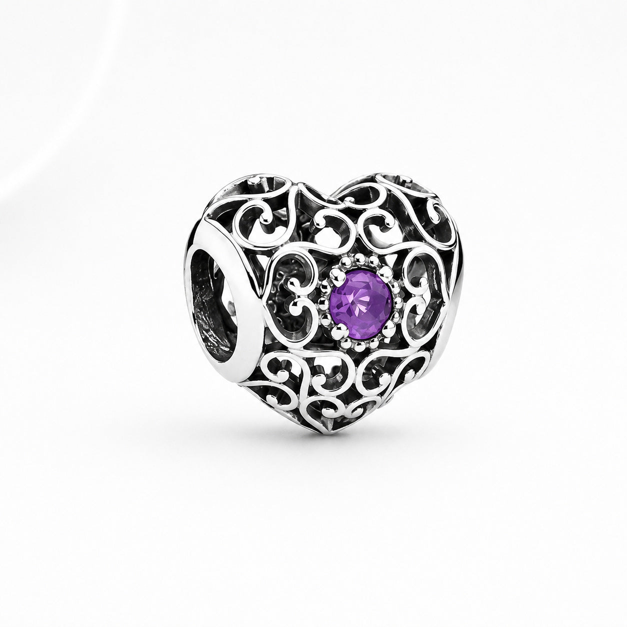 S925 Signature Heart Birthstone Months Charms Collection
