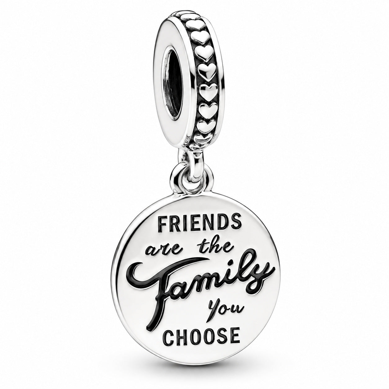 Friends Are Family Dangle Charm S925 Hallmarked Compatible Sterling Silver Charm