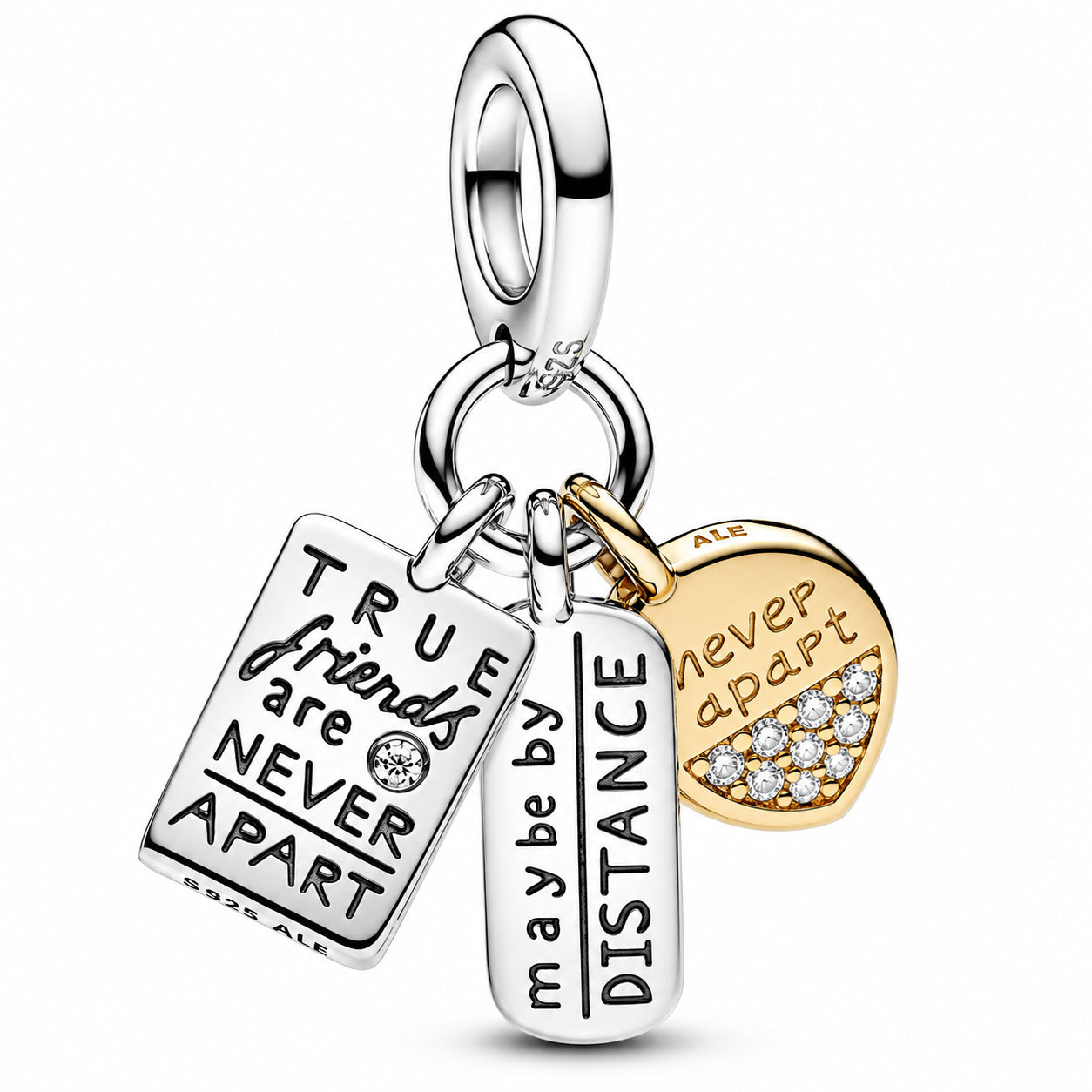 Friendship Triple Dangle Charm S925 Sterling Silver
