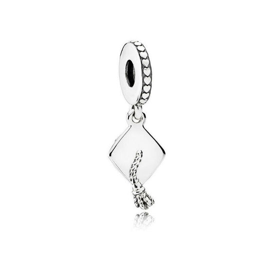 Graduation Dangle Charm Hallmarked S925 Sterling Silver