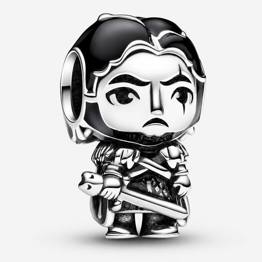 Game of Thrones Jon Snow Charm Hallmarked S925 Sterling Silver