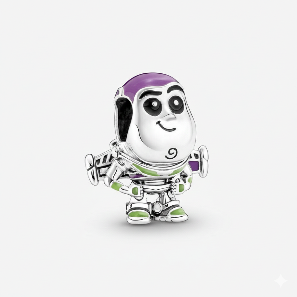 Disney Pixar Buzz Lightyear Charm Hallmarked S925 Sterling Silver