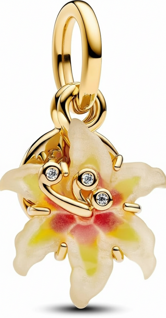 Disney Tangled Sundrop Flower Glow-in-the-dark Charm Hallmarked S925 Sterling Silver