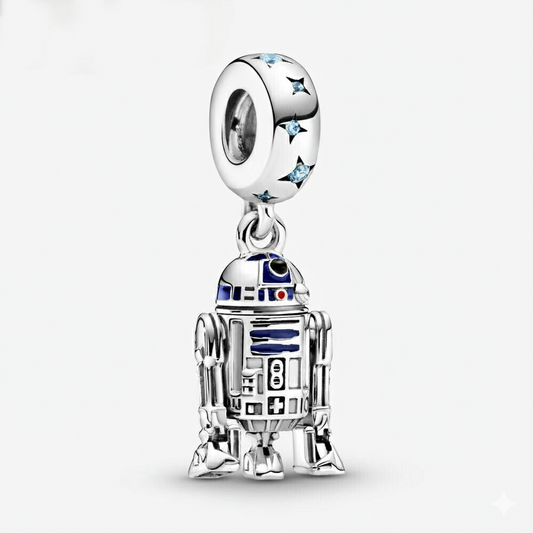 Disney Star Wars R2-D2 Dangle Charm Hallmarked S925 Sterling Silver