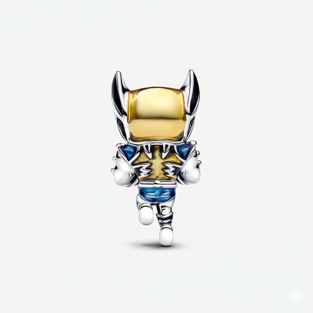 Marvel Wolverine Charm Hallmarked S925 Sterling Silver