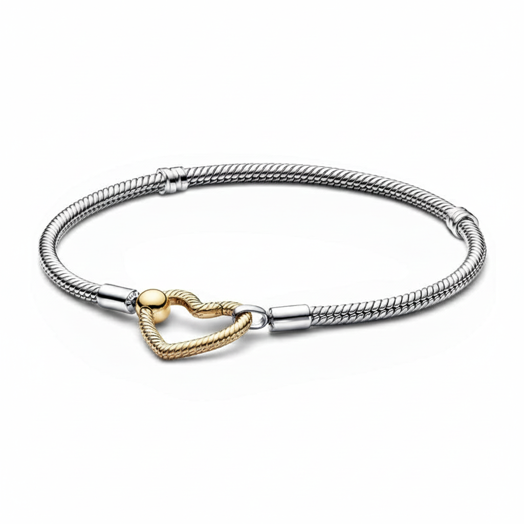 Moments Golden Heart Closure Charm Bracelet