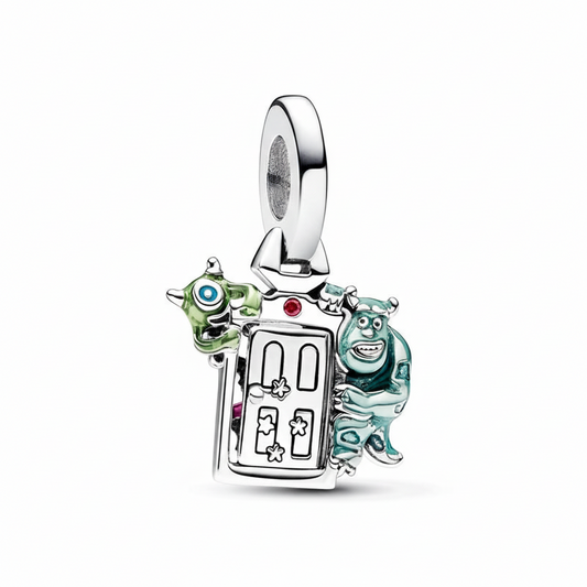 Disney Pixar Monsters, Inc. Door Dangle Charm Hallmarked S925 Sterling Silver