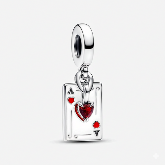 Disney Villains Queen of Hearts Double Dangle Charm Hallmarked S925 Sterling Silver