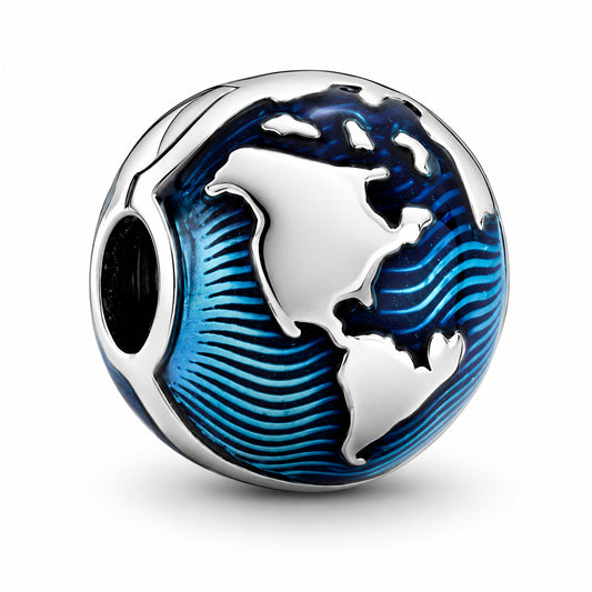 Globe Clip Charm Hallmarked S925 Hallmarked Compatible Sterling Silver Charm