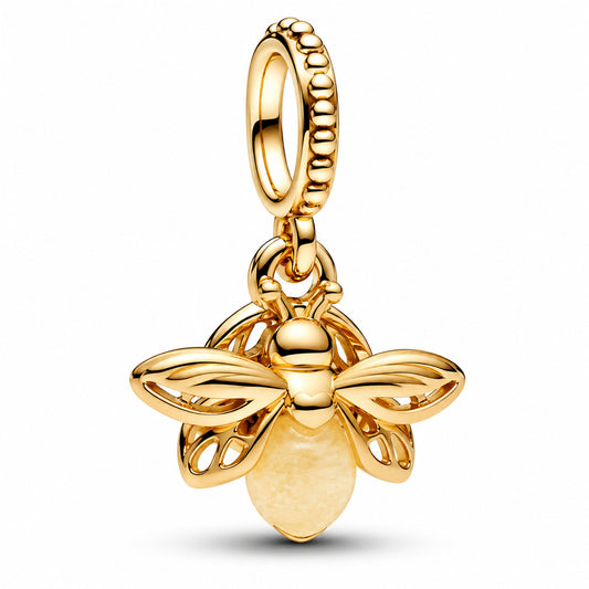 Glow-in-the-dark Firefly Dangle Charm S925 Sterling Silver