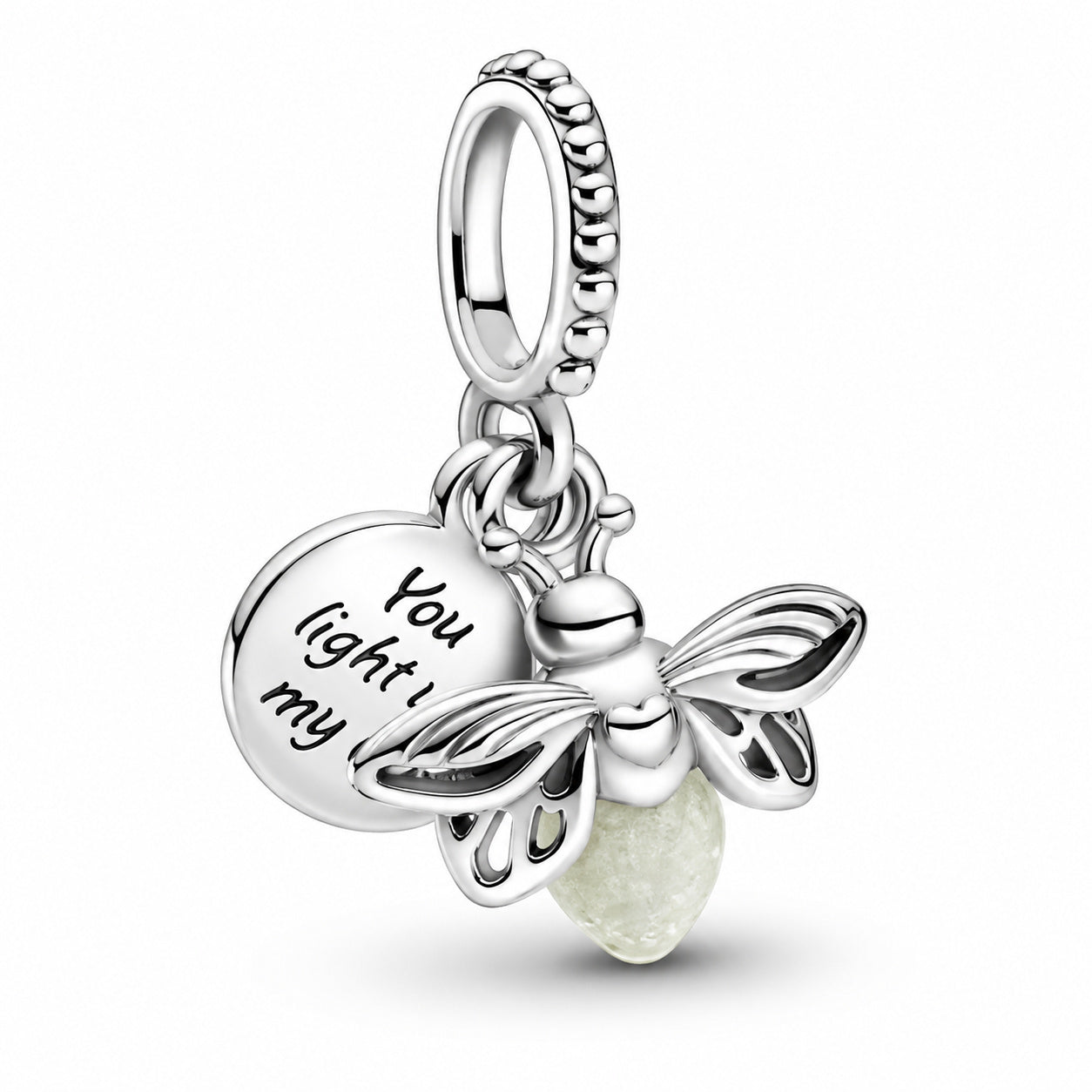 Glow-in-the-dark Firefly Dangle Charm S925 Sterling Silver