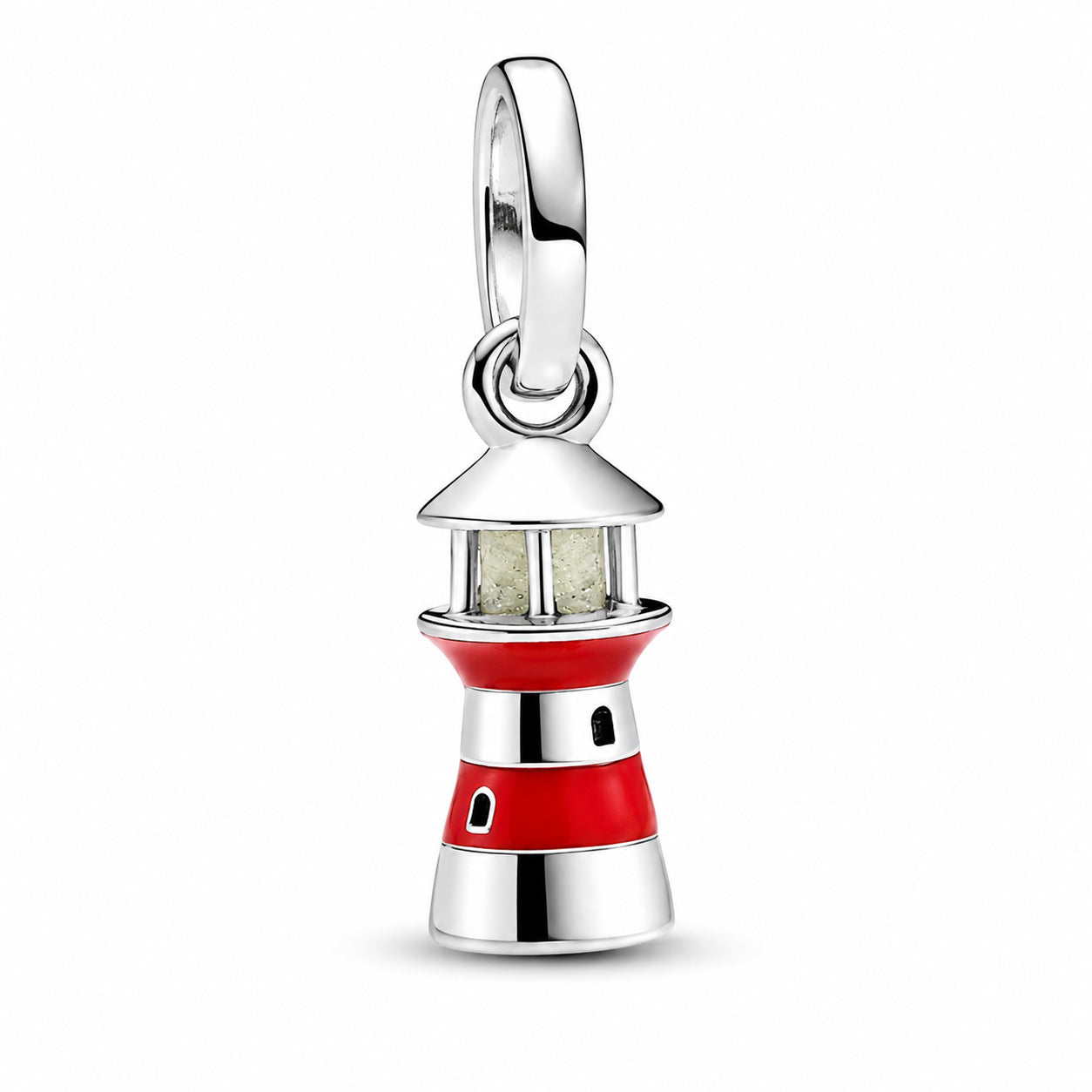 Glow-in-the-dark Lighthouse Dangle Charm S925 Sterling Silver