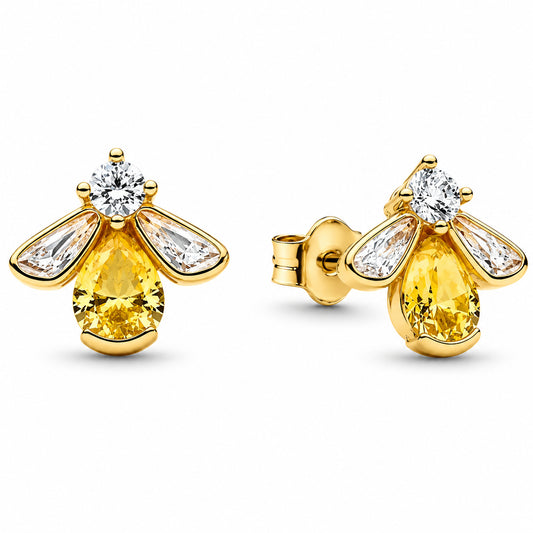 Gold Plated Honey Bee Stud Earrings