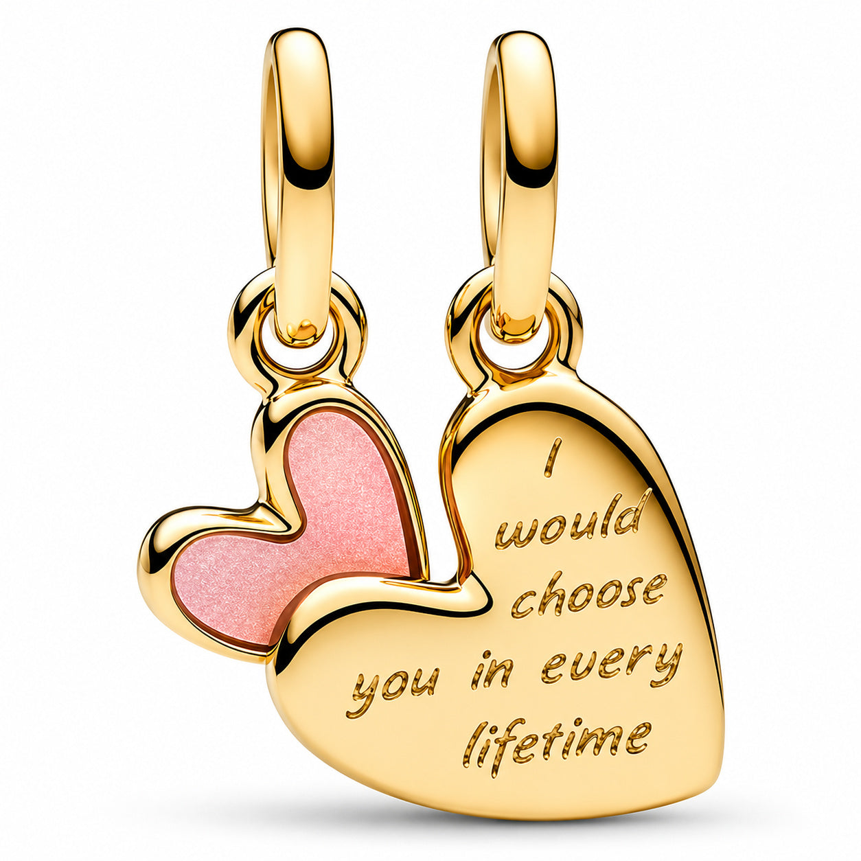Gold Plated Mother & Daughter Splitable Charm Hallmarked S925 Sterling Silver