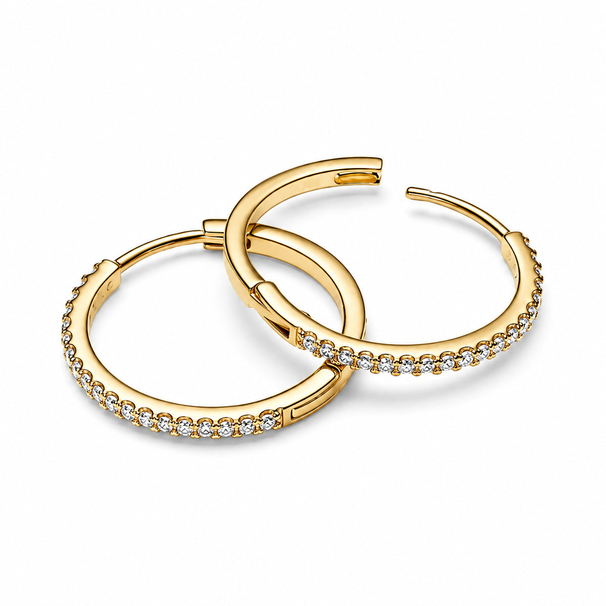 Gold Plated Sparkling Hoop Earrings