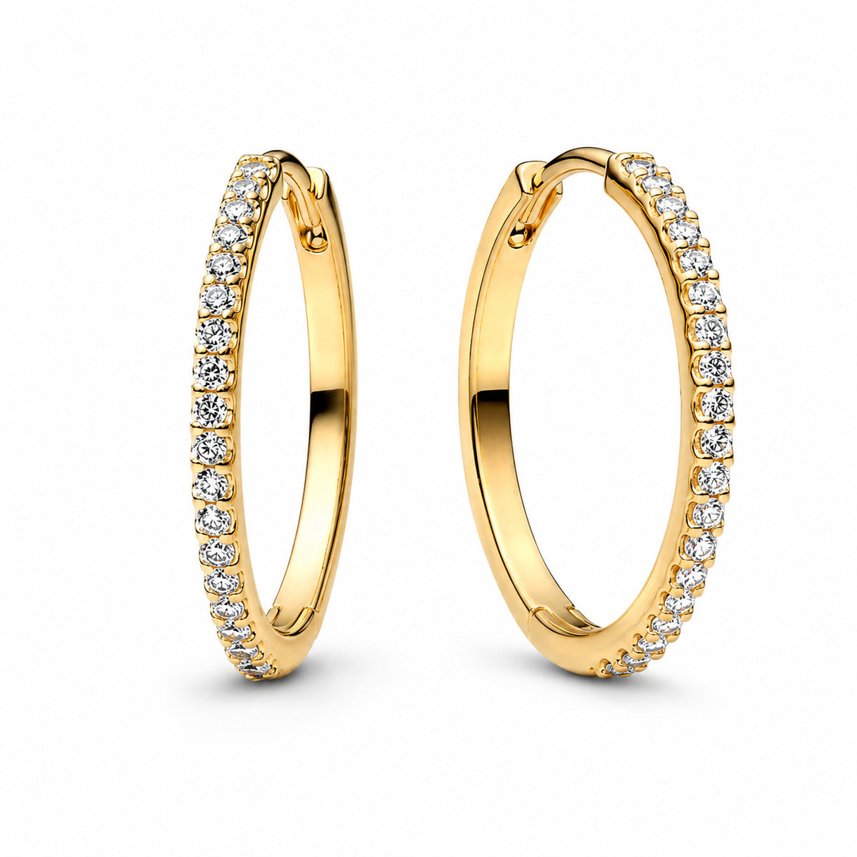 Gold Plated Sparkling Hoop Earrings