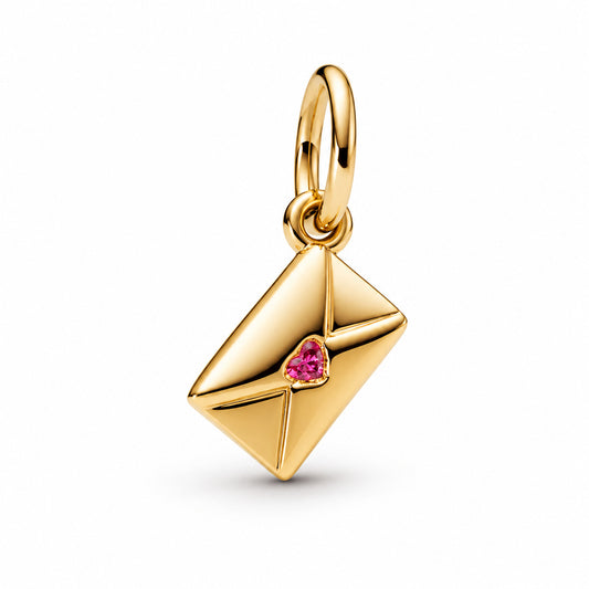 Love Letter Envelope Dangle Charm Hallmarked S925 Sterling Silver