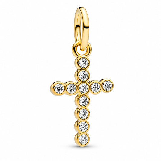 Cross Dangle Charm Hallmarked S925 Sterling Silver