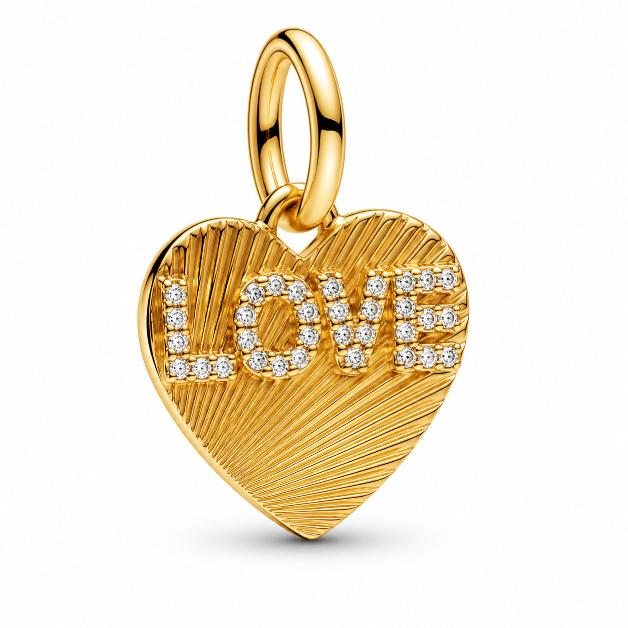 Engravable Love Heart Dangle Charm Hallmarked S925 Sterling Silver