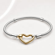 Golden Heart Closure Charm Bracelet