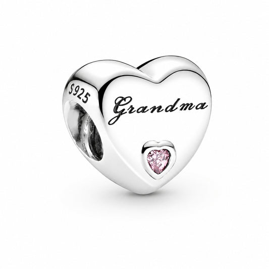 Grandma Heart Charm Hallmarked S925 Sterling Silver