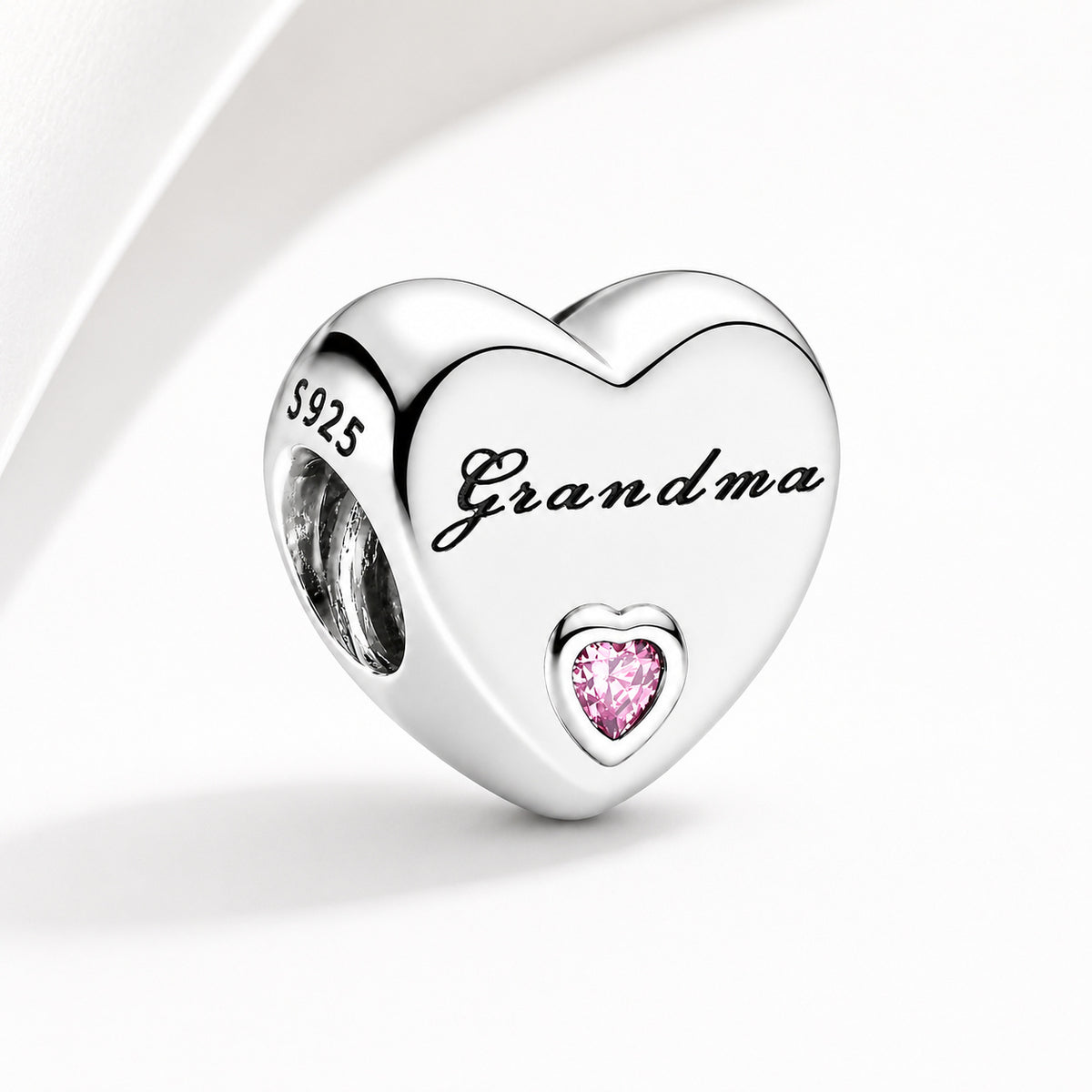 Family Hearts Bracelet Charm Hallmarked S925 Sterling Silver