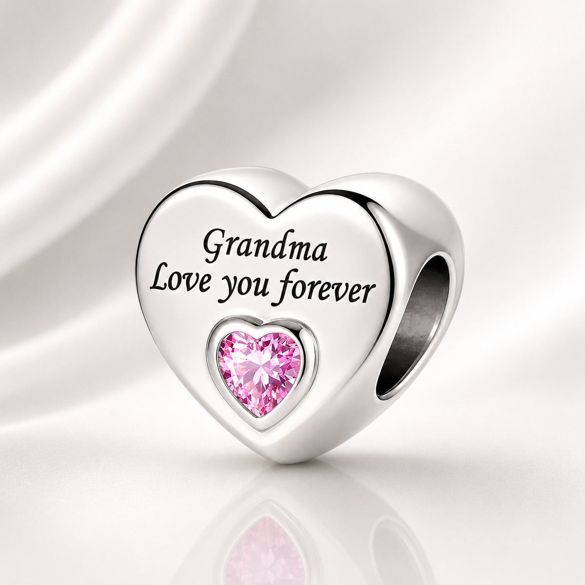 Family Love You Forever Hearts Bracelet Charm Hallmarked S925 Sterling Silver