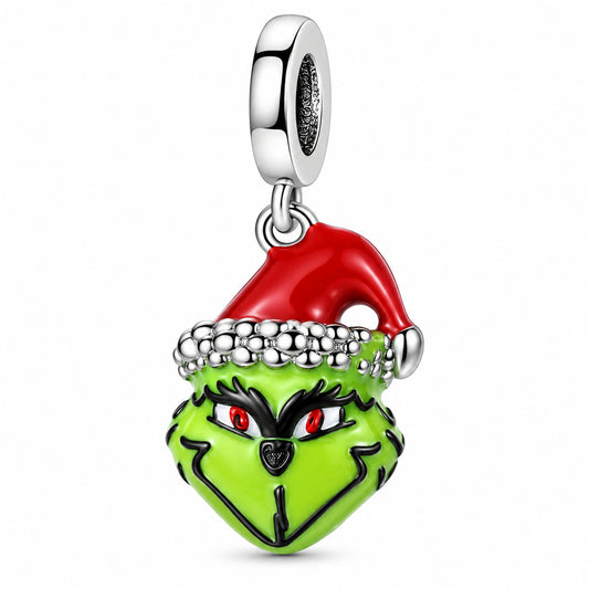 Grinch Stole Christmas Dangle Charm Hallmarked S925 Sterling Silver