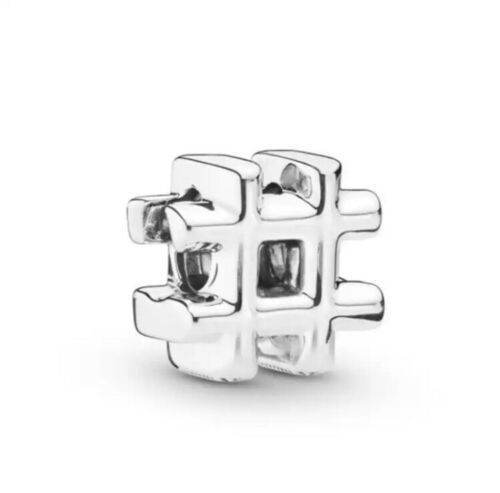 Hashtag Charm Hallmarked S925 Sterling Silver