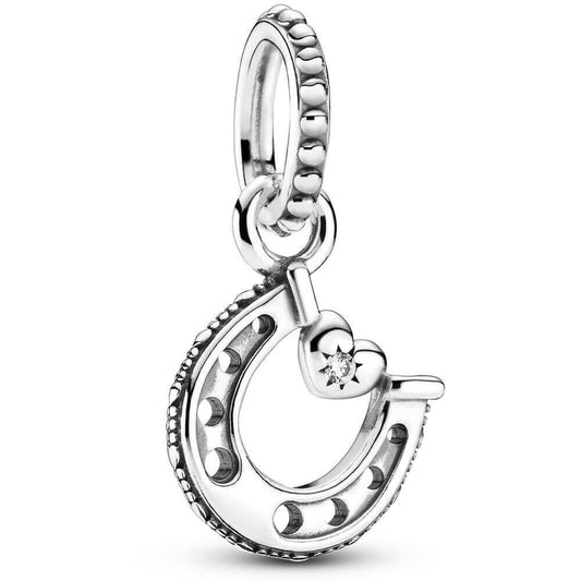 Horseshoe Dangle Charm Hallmarked S925 Sterling Silver