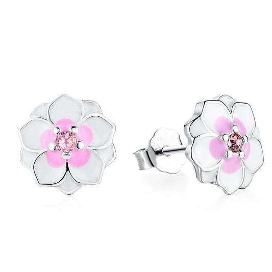 Magnolia Bloom Sterling Silver stud Earrings