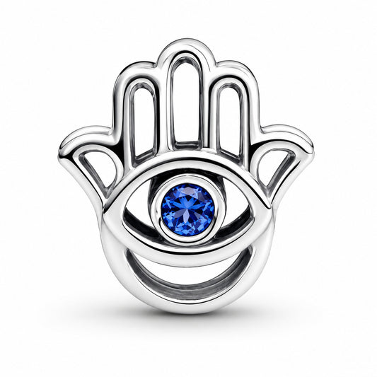 Hamsa Hand Charm Hallmarked S925 Sterling Silver