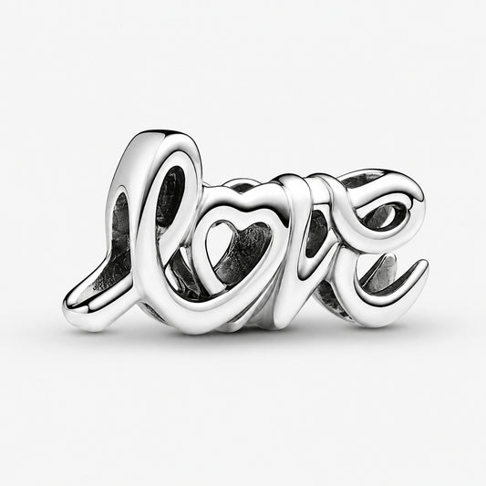 Handwritten Love Charm Hallmarked S925 Sterling Silver