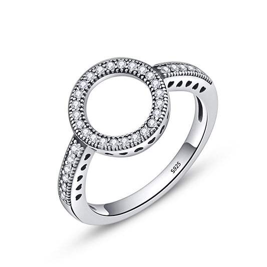 Sterling Silver Circle Halo Ring