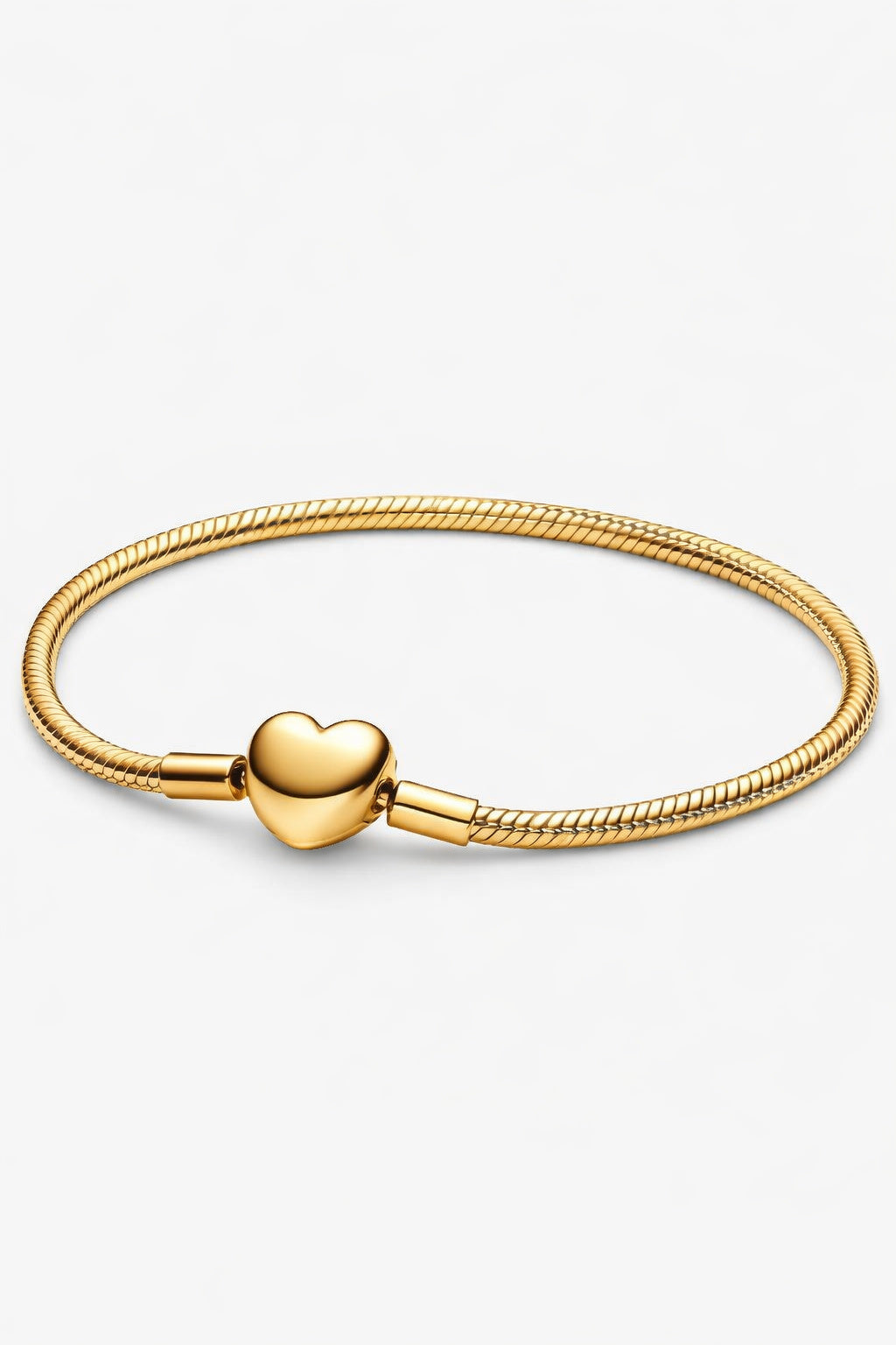 Heart Clasp Snake Chain Bracelet S925 Sterling Silver Hallmarked