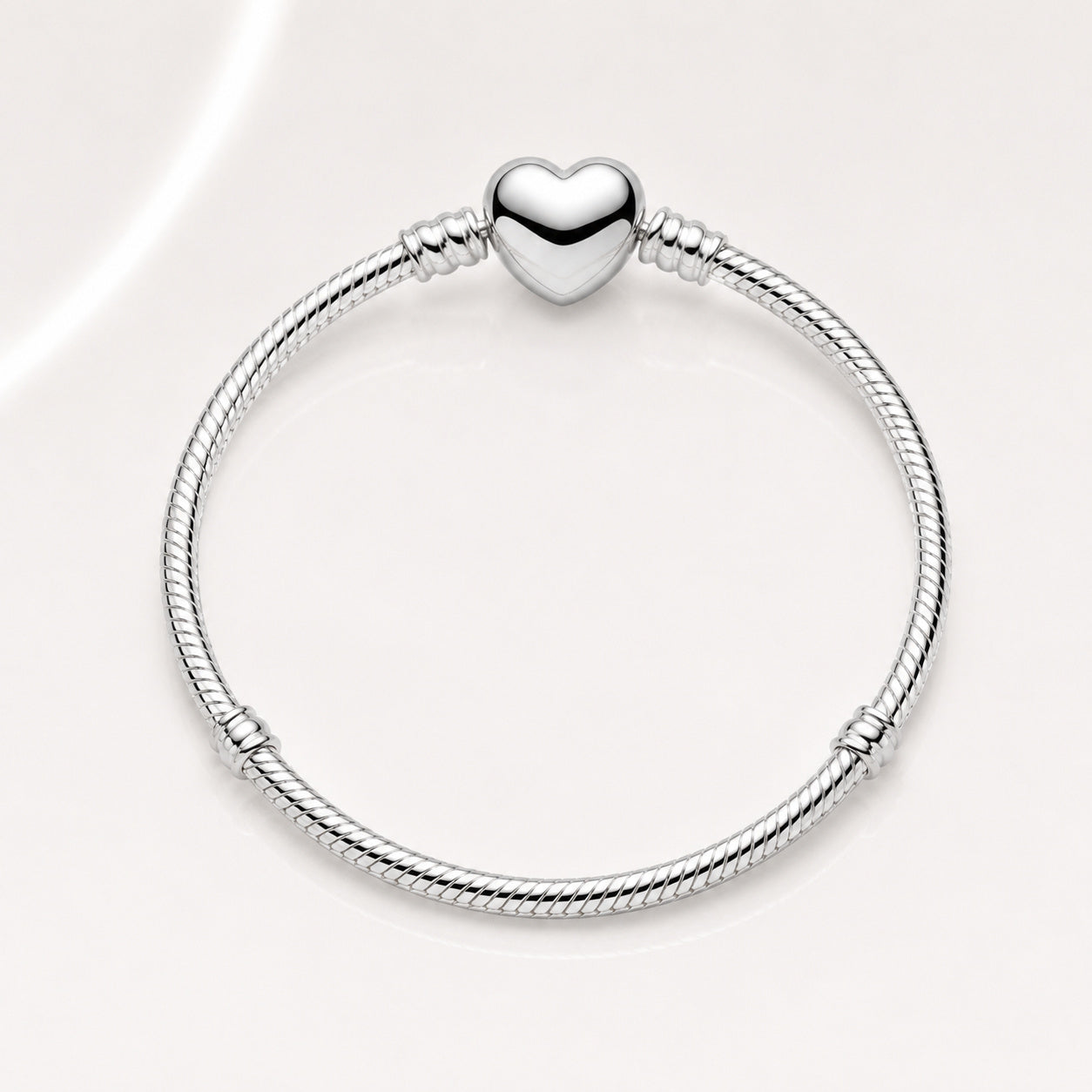 Heart Clasp Snake Chain Charm Bracelet