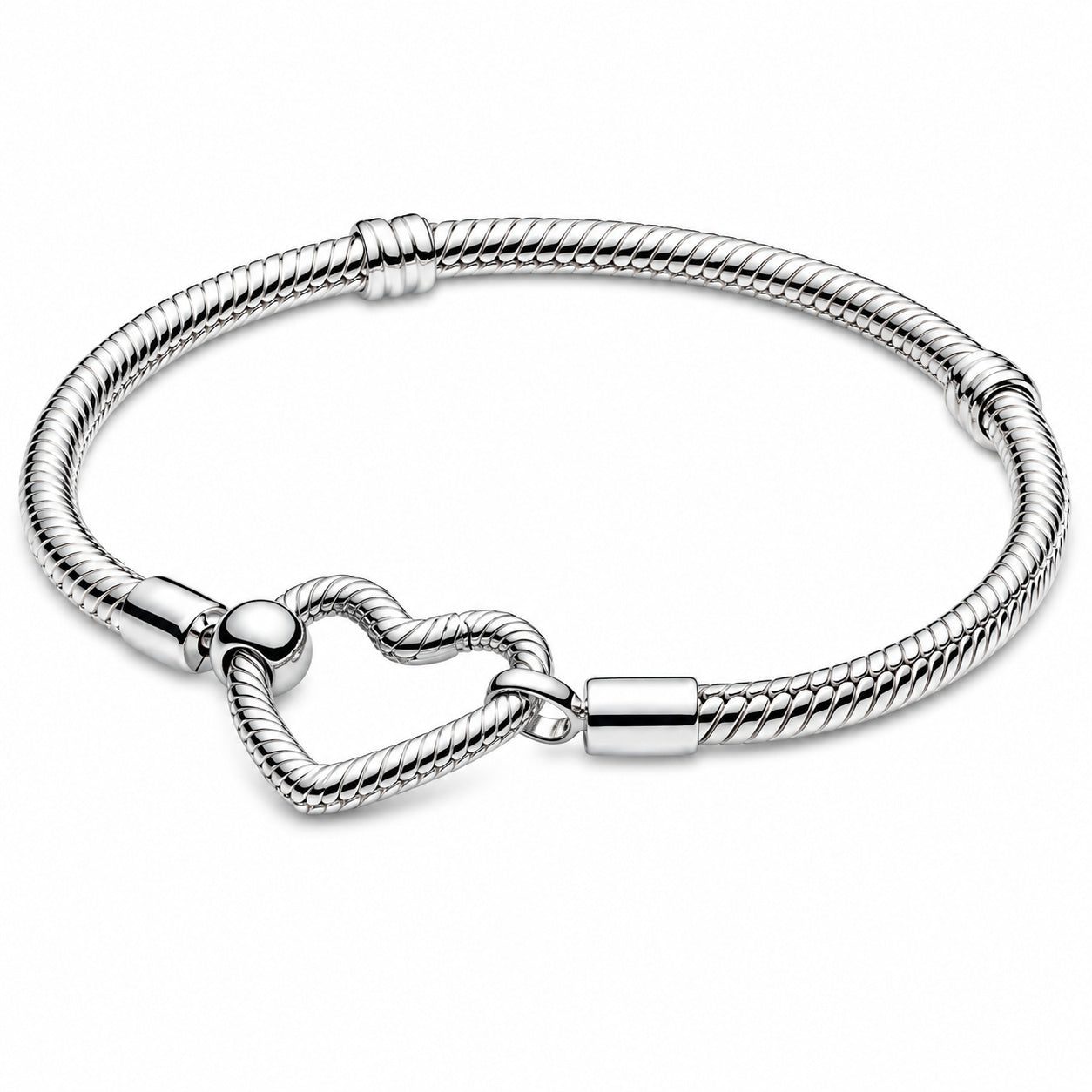 Heart Closure Snake Chain Charm Bracelet