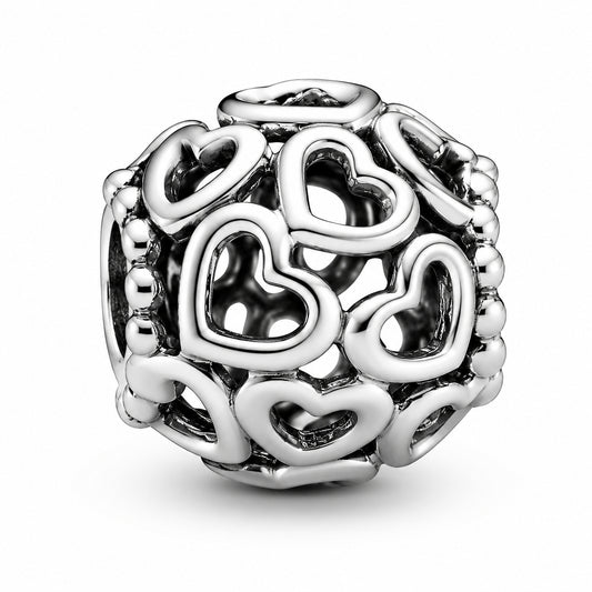 Hearts All Over Charm S925 Sterling Silver