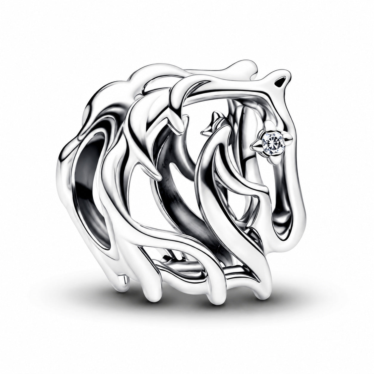 Horse Openwork Charm S925 Sterling Silver