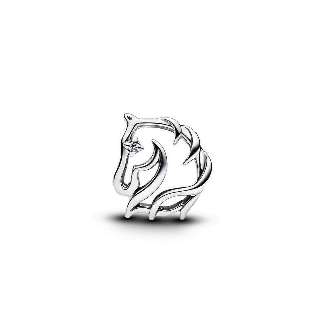 Horse Openwork Charm Hallmarked S925 Sterling Silver