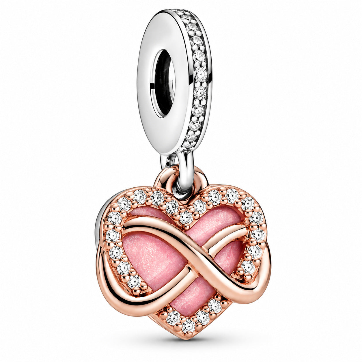 Infinity Heart Dangle Charm S925 Hallmarked Compatible Sterling Silver Charm