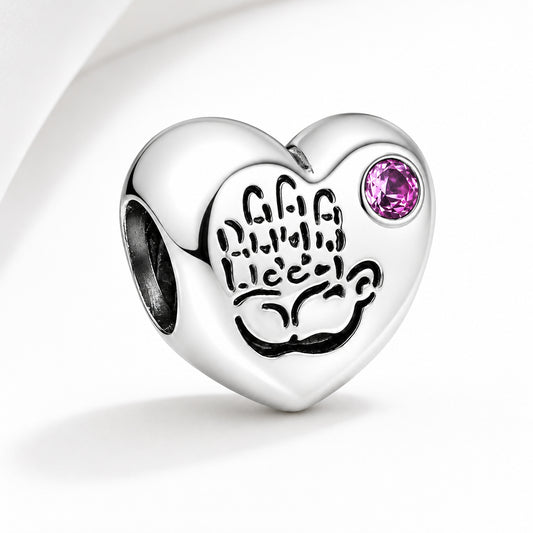 It's a Girl Heart Charm Hallmarked S925 Sterling Silver