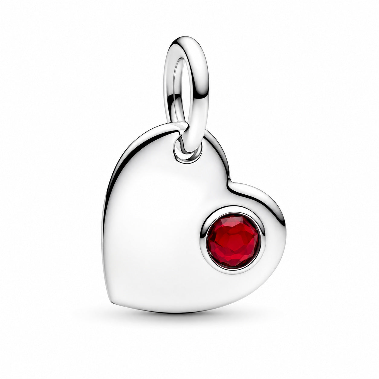 Birthstone Engravable Heart Dangle Charm S925 Sterling Silver